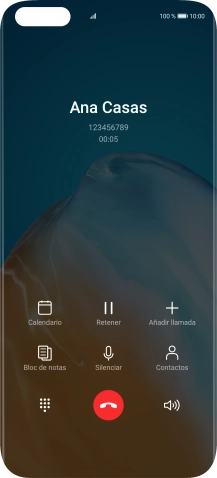 Pulsa el icono de finalizar llamada.