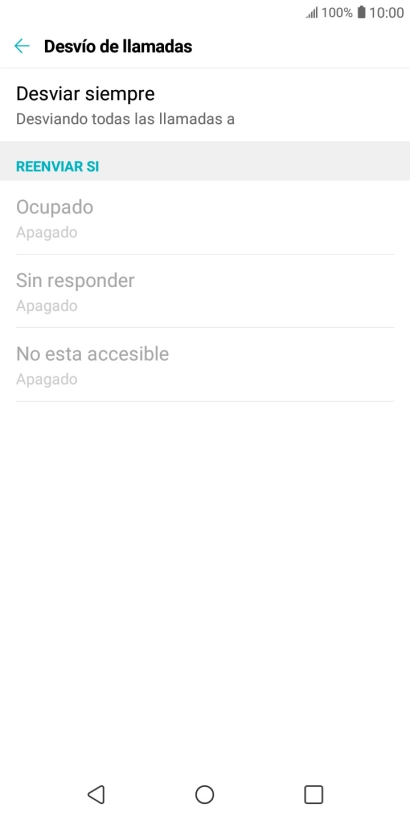 Pulsa el tipo de desvío deseado.