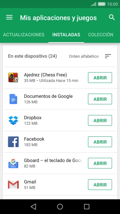 Pulsa la app deseada.