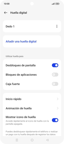 Pulsa el indicador junto a los ajustes deseados.