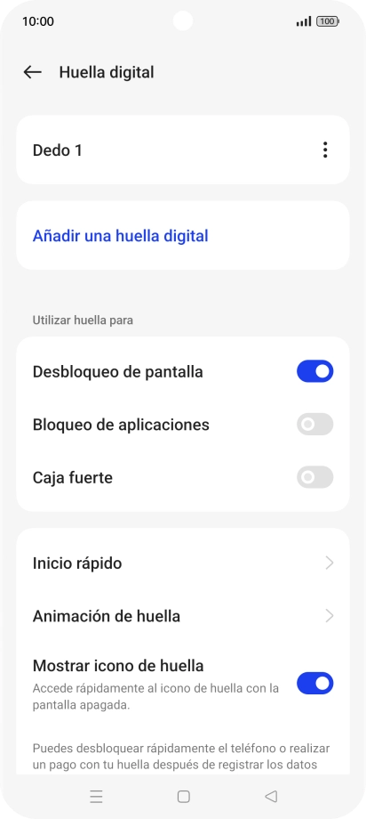 Pulsa el indicador junto a los ajustes deseados.