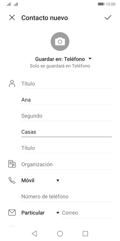 Pulsa Número de teléfono e introduce el número de teléfono deseado.