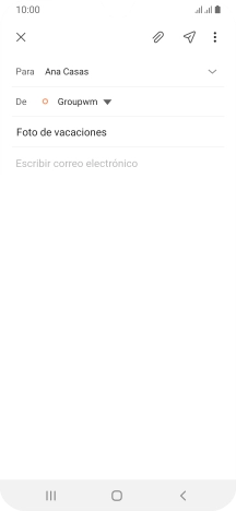 Pulsa en el campo de escritura  y escribe el texto del correo electrónico.