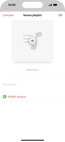 Pulsa en el campo de escritura e introduce el nombre de la lista de reproducción.