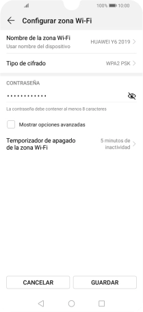 Pulsa Nombre de la zona Wi-Fi.