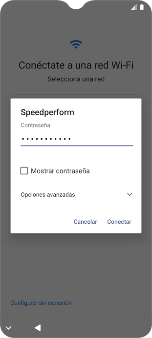 Introduce la contraseña de la red wifi y pulsa Conectar.