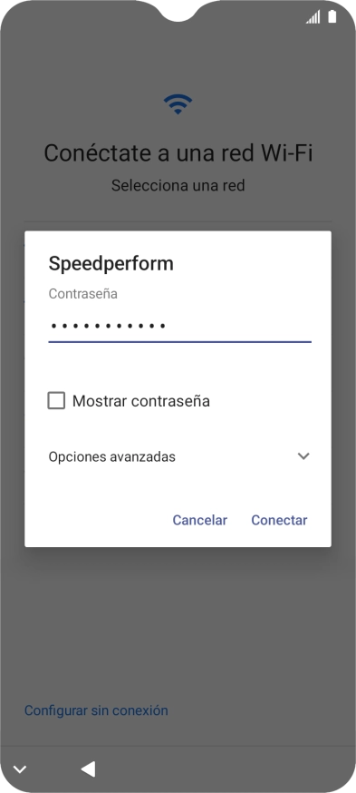 Introduce la contraseña de la red wifi y pulsa Conectar.