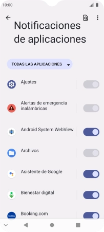 Pulsa el indicador junto a las apps deseadas para activar o desactivar la función.