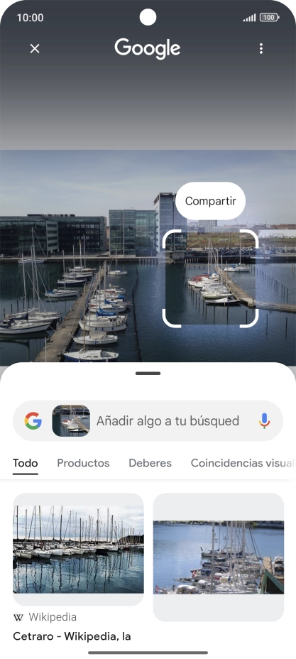Sigue las indicaciones de la pantalla para utilizar los resultados de búsqueda.