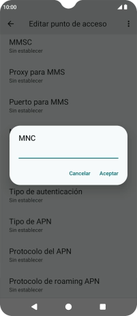 Introduce 01 y pulsa Aceptar.