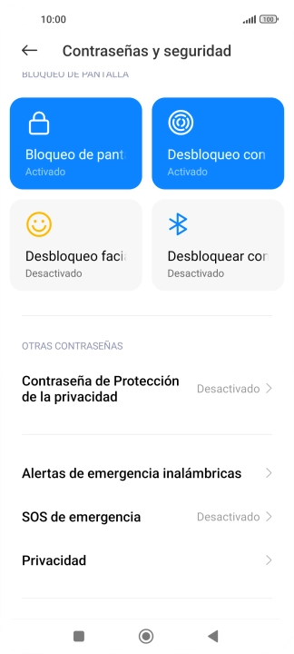 Pulsa Bloqueo de pantalla.