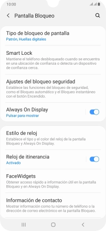 Pulsa Tipo de bloqueo de pantalla e introduce el código de seguridad actual.