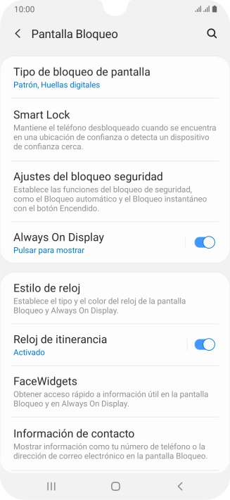 Pulsa Tipo de bloqueo de pantalla e introduce el código de seguridad actual.