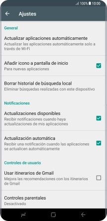 Pulsa Actualizar aplicaciones automáticamente.