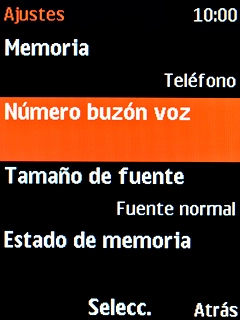 Selecciona Número buzón voz.