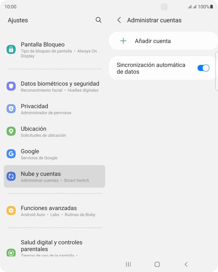 Pulsa Añadir cuenta.