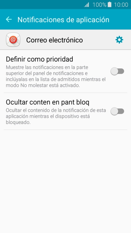Pulsa el icono de ajustes.