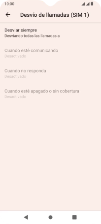 Pulsa el tipo de desvío deseado.