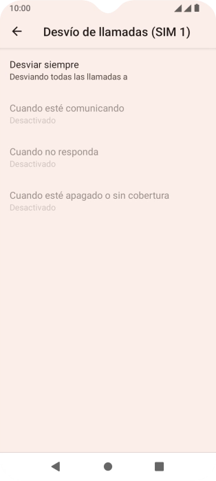 Pulsa el tipo de desvío deseado.