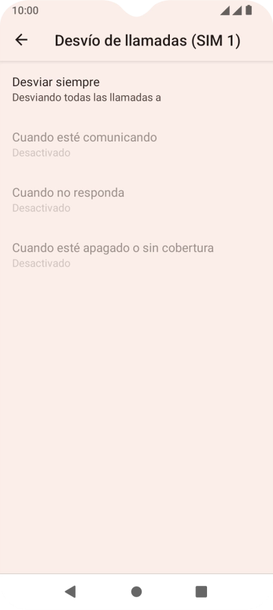Pulsa el tipo de desvío deseado.