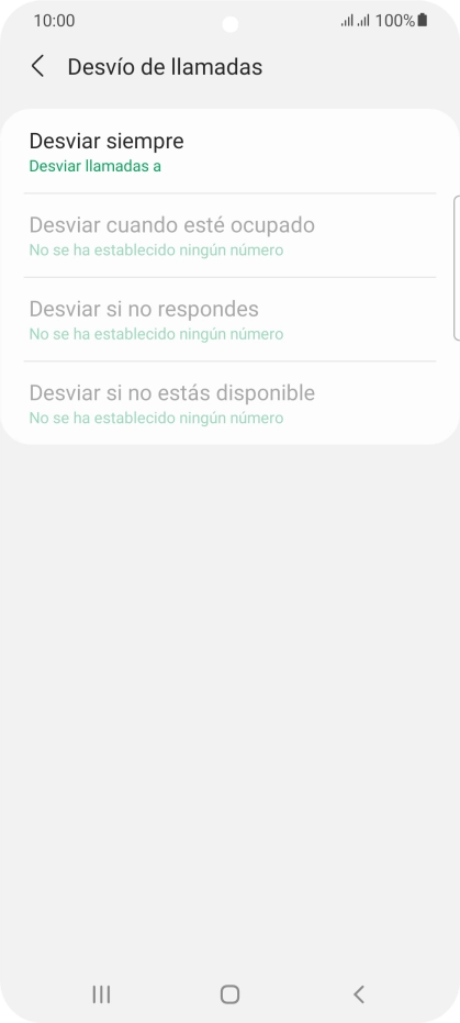 Pulsa el tipo de desvío deseado.