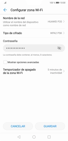 Pulsa Nombre de la red.