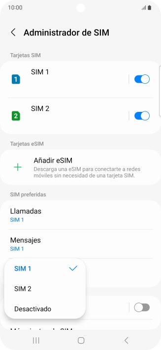 Pulsa el ajuste deseado.