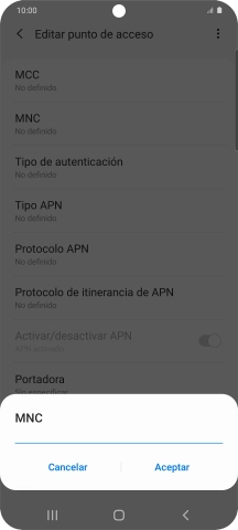 Introduce 01 y pulsa Aceptar.