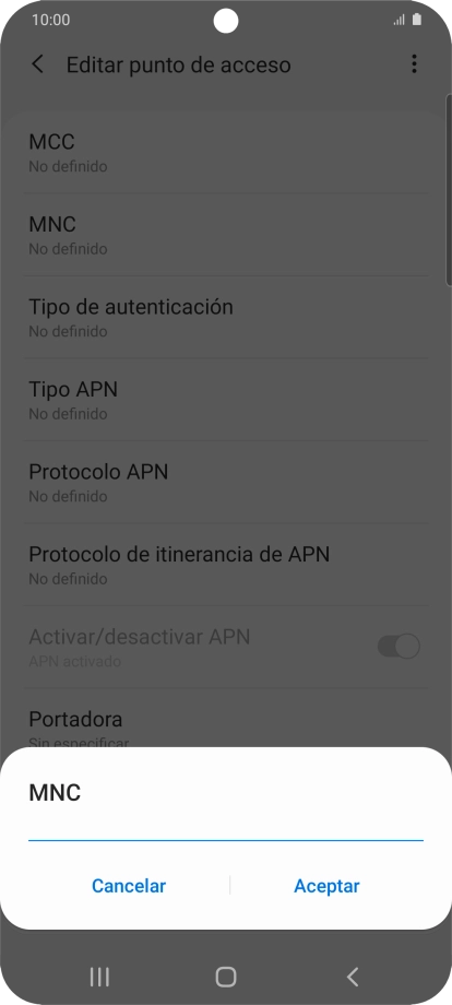 Introduce 01 y pulsa Aceptar.