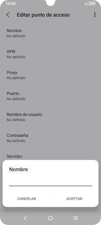 Introduce Vodafone Internet y pulsa ACEPTAR.