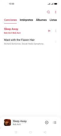 Pulsa el título de la canción en la parte inferior de la pantalla.