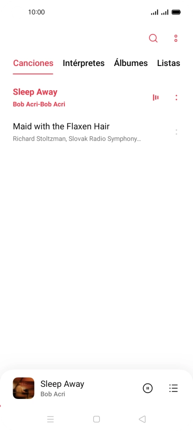 Pulsa el título de la canción en la parte inferior de la pantalla.