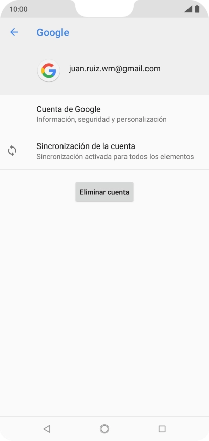 Pulsa Sincronización de la cuenta.