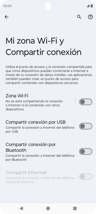 Pulsa Zona Wi-Fi.