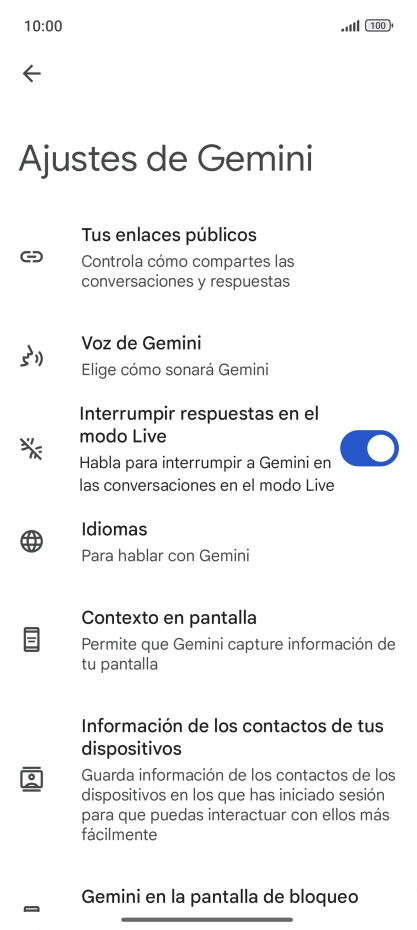 Sigue las indicaciones de la pantalla para seleccionar los ajustes deseados.