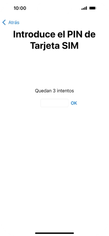 Si es necesario desbloquear la tarjeta SIM, introduce el código PIN y pulsa OK.
