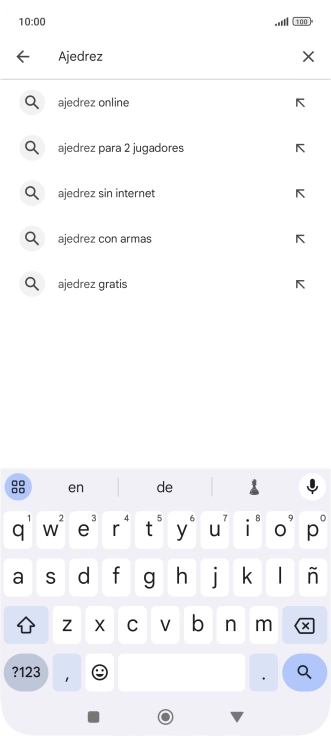 Introduce el nombre del tema o de la app y pulsa el icono de búsqueda.