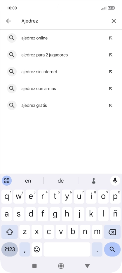 Introduce el nombre del tema o de la app y pulsa el icono de búsqueda.