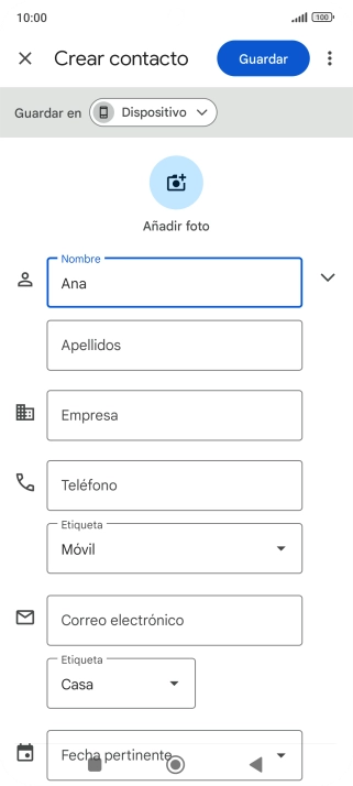 Pulsa Apellidos e introduce el apellido.