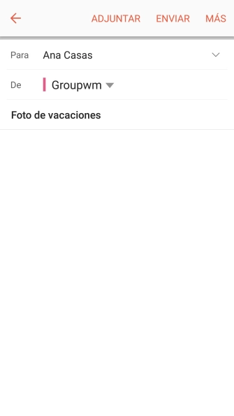 Pulsa en el campo de escritura  y escribe el texto del correo electrónico.