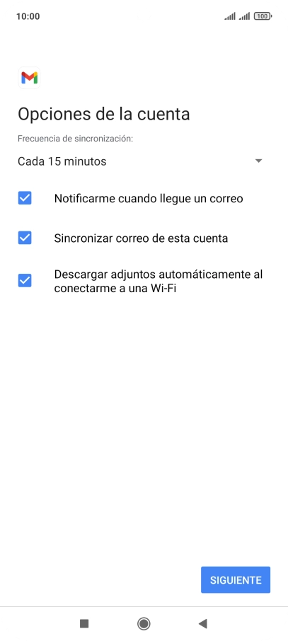 Si aparece en la pantalla esta imagen, tu cuenta de correo electrónico ha sido reconocida y configurada automáticamente. Sigue las indicaciones de la pantalla para introducir más información y terminar la configuración.