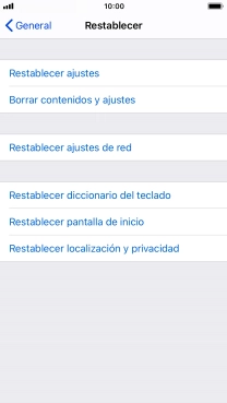 Pulsa Restablecer ajustes.