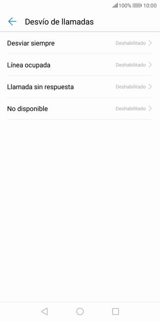 Pulsa el tipo de desvío deseado.