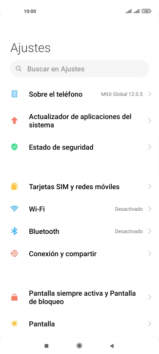 Pulsa Conexión y compartir.