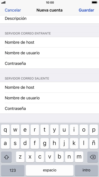 Pulsa Guardar. Ahora se ha configurado tu cuenta de correo electrónico. Si deseas seleccionar más ajustes del servidor de correo de entrada o de salida, continúa con los pasos siguientes.