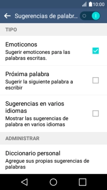 Pulsa Próxima palabra para activar la función.
