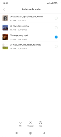 Al encontrar un timbre de llamada de tu gusto, pulsa OK.