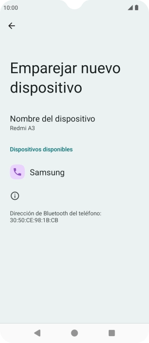 Pulsa el dispositivo Bluetooth deseado y sigue las indicaciones de la pantalla para vincular el dispositivo al teléfono.