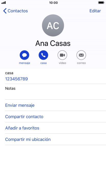 Pulsa el número de teléfono deseado.
