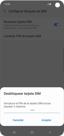 Introduce tu código PIN y pulsa Aceptar.